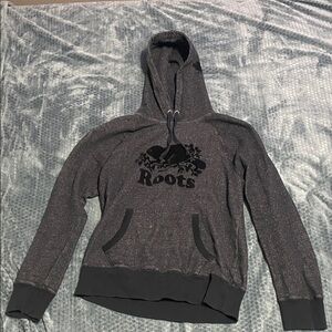 Roots Charcoal Hoodie with Logo